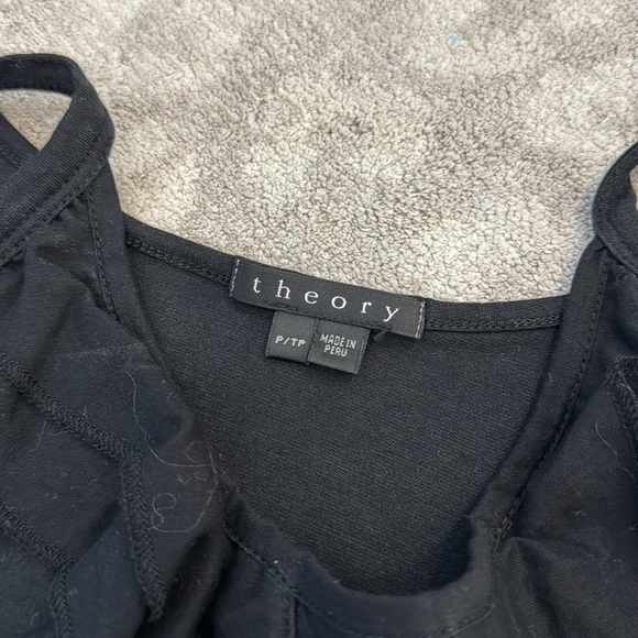 Theory Black Ruffle-Front Tank Top - Picture 5 of 7